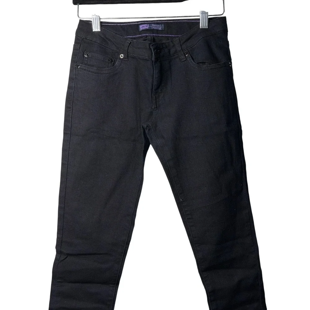 Levis Girls Black Denim Leggings Skinny Fit Stretch 5 Pockets Sz 14‎ Kids Wear
